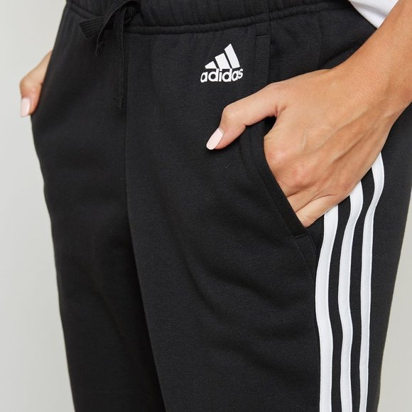 Adidas 3 Stripe 3 Quarter Women's Black White Track Running Pants Medium - Picture 2 of 12
